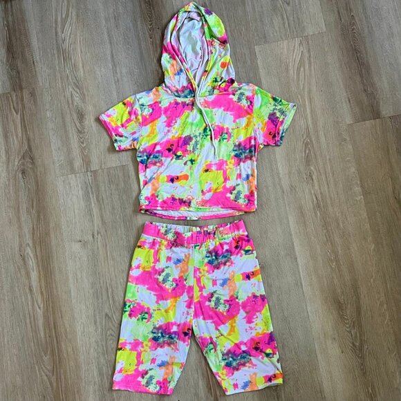 AQ Sport Other - Rainbow Tie Dye Top & Shorts Women's 2-piece
